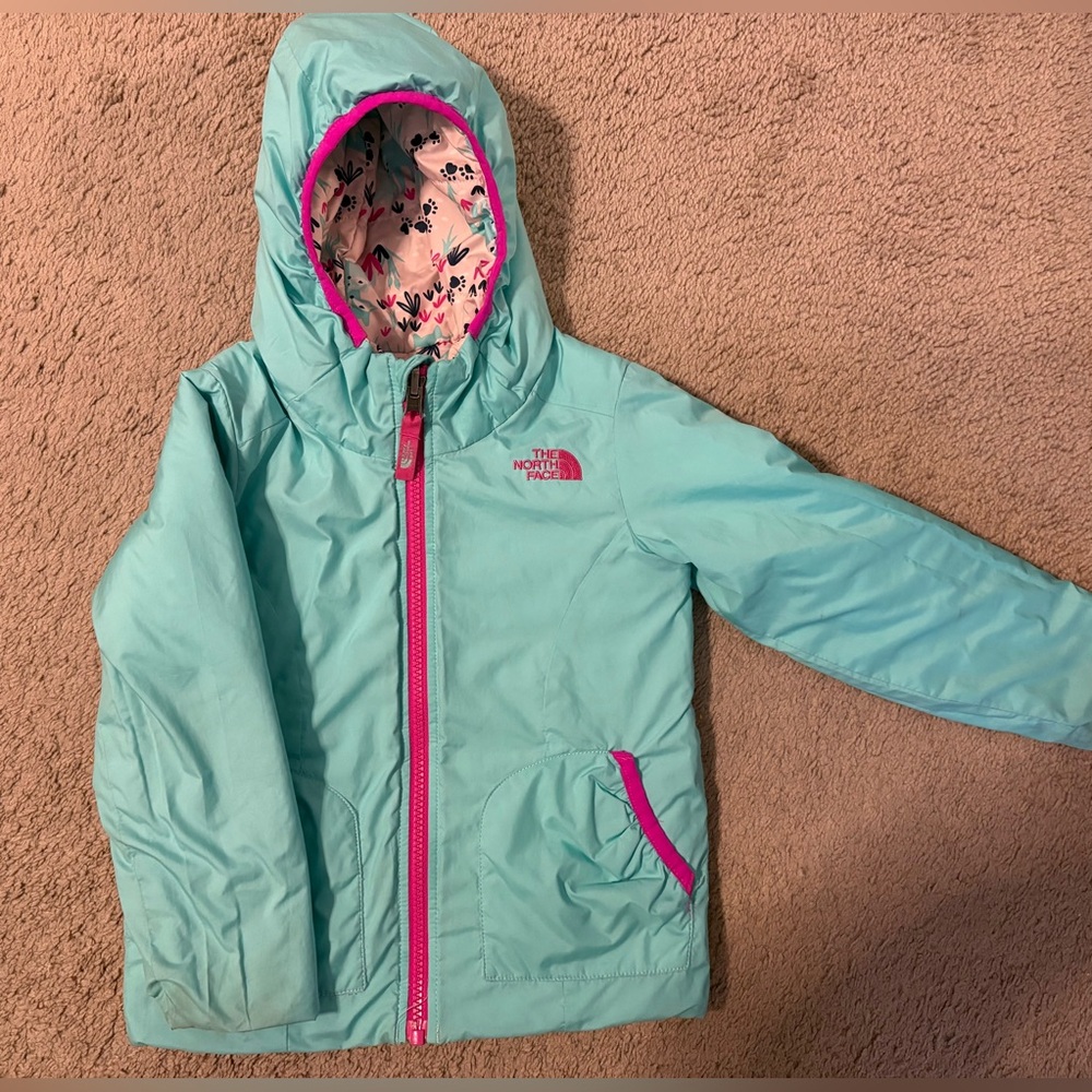 The North Face reversible Teal Jacket with Pink Accents